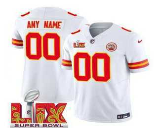 Men & Women & Youth Kansas City Chiefs Customized White 2025 Super Bowl LIX FUSE Vapor Limited Jersey->customized nfl jersey->Custom Jersey